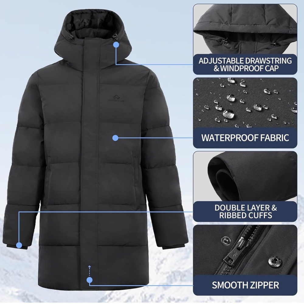 Pioneer Camp Men's Black Waterproof Jacket